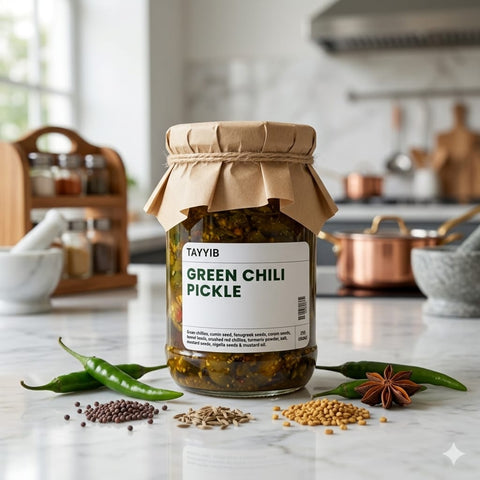 Green Chili Pickle 250g - Tayyib Store - TAYYIB - Lahore