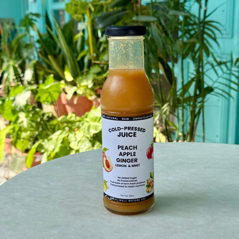 Peach, Apple & Ginger Cold Pressed Juice 250ml - Tayyib Store - Tayyib Foods - Lahore