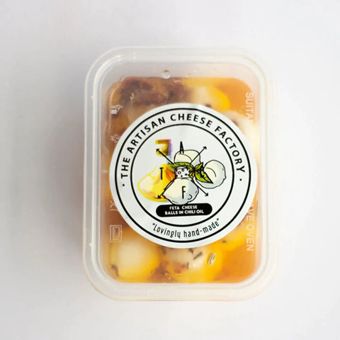 Artisan Feta Cheese Balls (Chilli Oil) 100g - TAYYIB - Artisan Cheese - Lahore