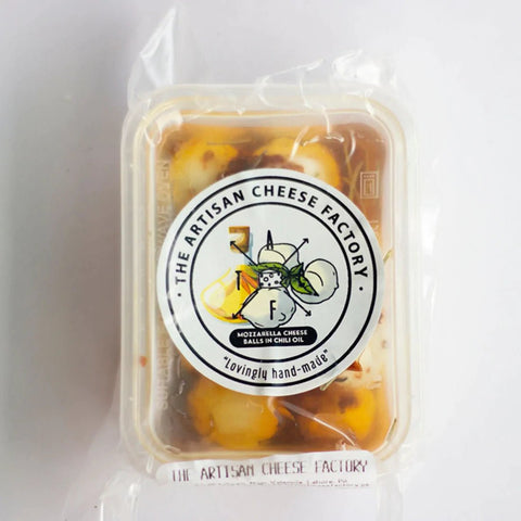 Artisan Mozzarella Cheese Balls (Chilli Oil) 100g - TAYYIB - Artisan Cheese - Lahore