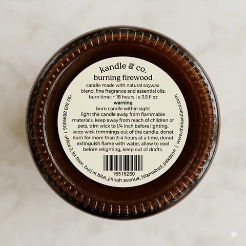 Burning Firewood Candle