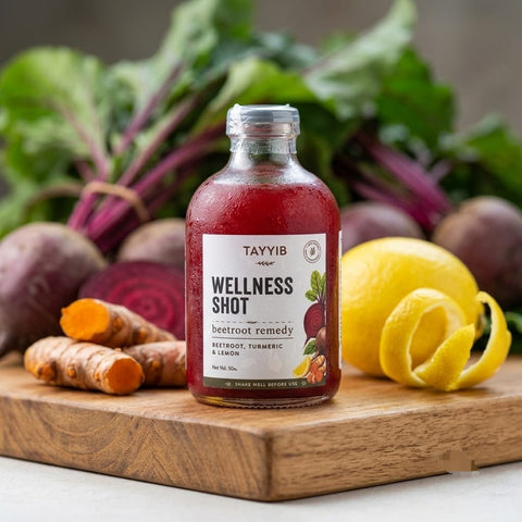 Beetroot, Turmeric and Lemon Wellness Shot 50ml - Tayyib Store - Tayyib Foods - Lahore