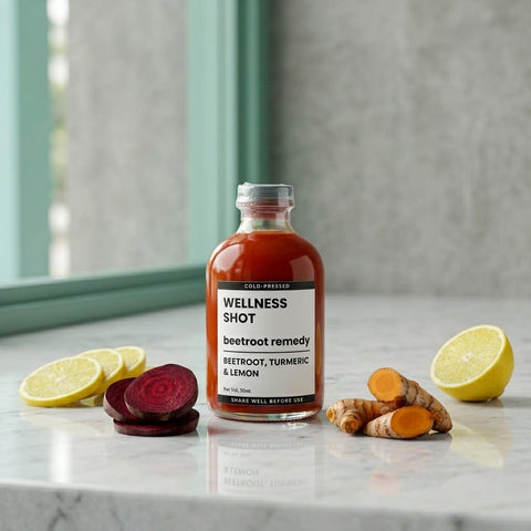 Beetroot, Turmeric and Lemon Wellness Shot 50ml - Tayyib Store - Tayyib Foods - Lahore