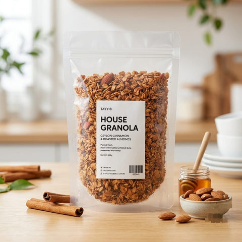 Ceylon Cinnamon & Roasted Almond Granola 300g - Tayyib Store - Tayyib Foods - Lahore