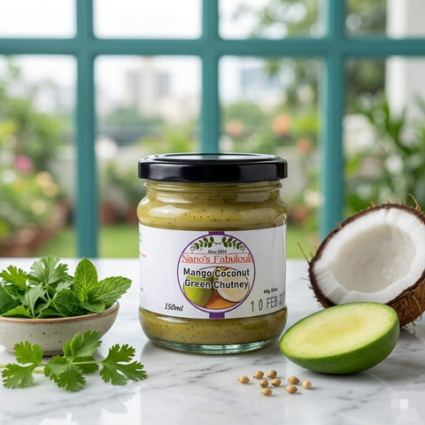 Nano's Mango Coconut Green Chutney 150ml - Tayyib Store - Nanos Fabulous - Lahore
