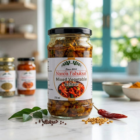 Nano's Mixed Vegetable Achar 350ml - Tayyib Store - Nanos Fabulous - Lahore